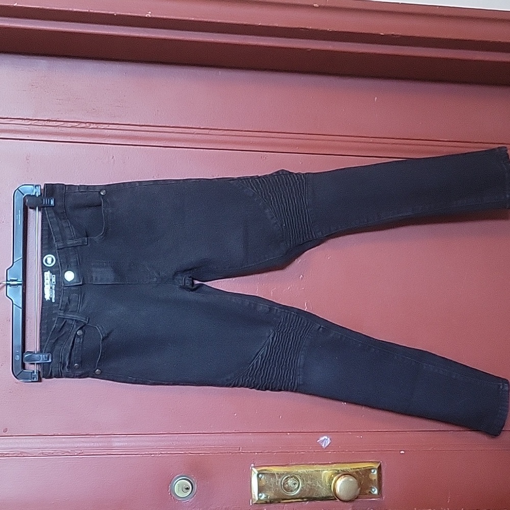 Mecca Since Day Stretch Fit Black Ribbed Detail Pants Size 12